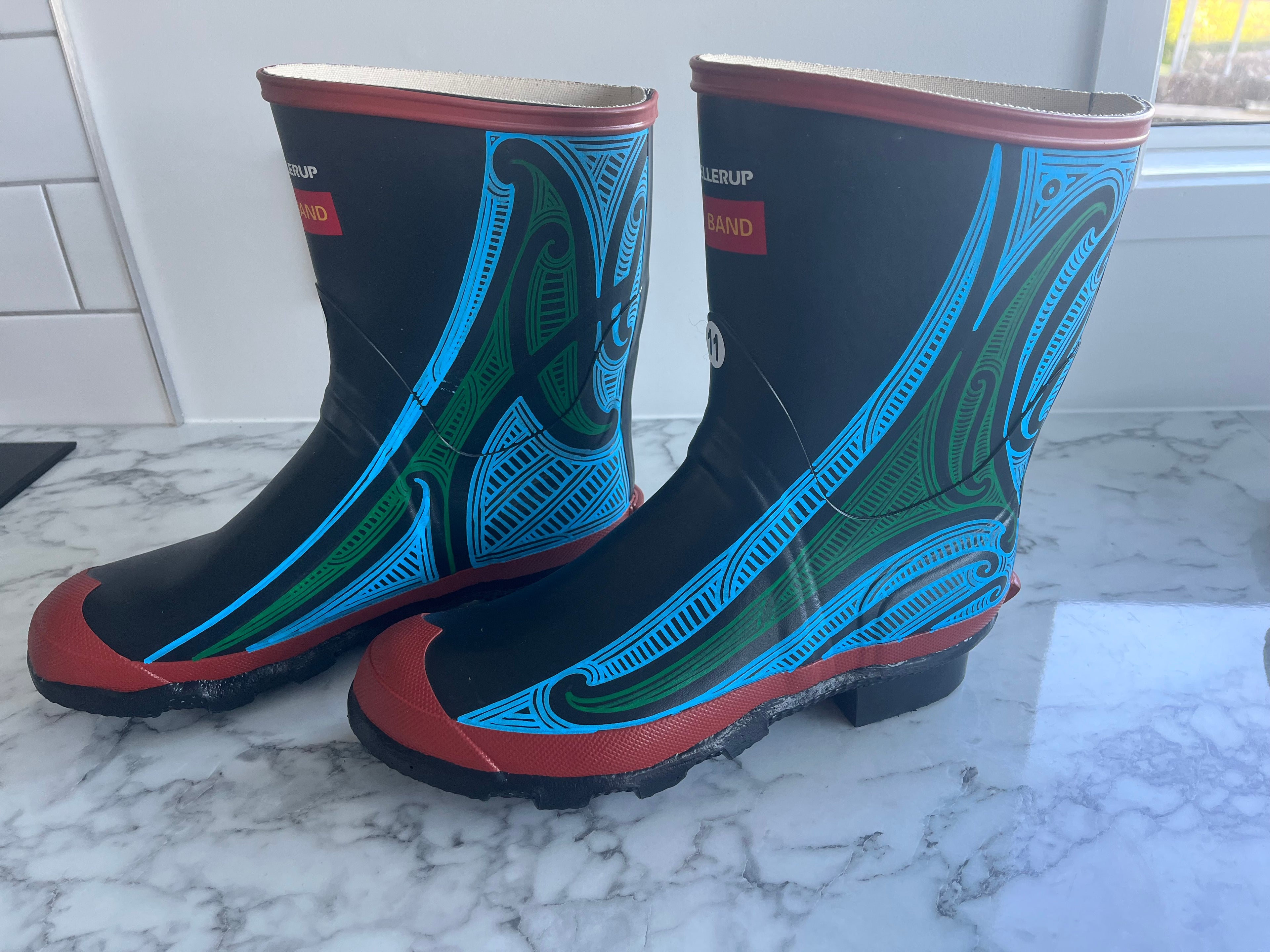 Custom designed red bands