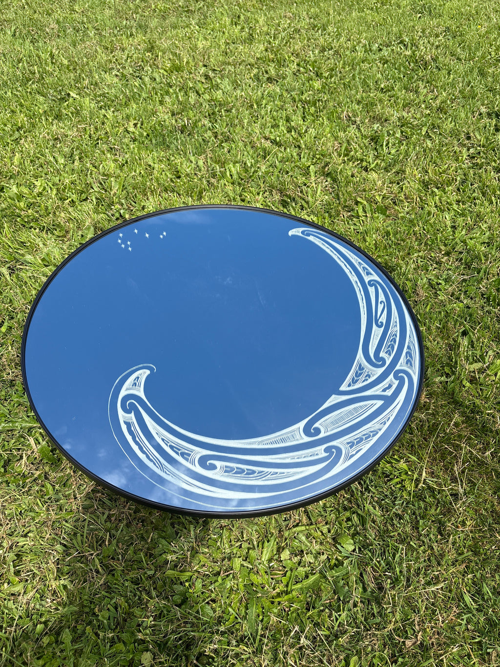 Custom engraved round mirror