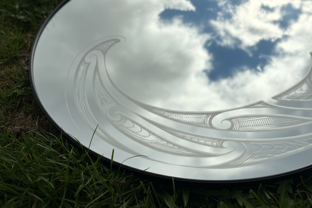 Custom engraved round mirror